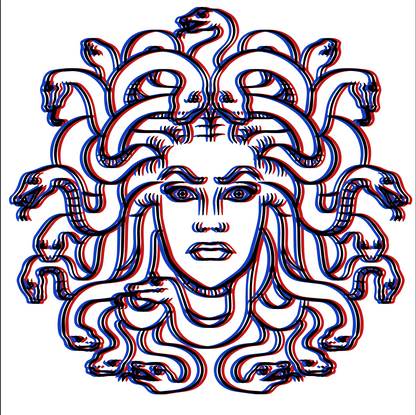 T-Shirt Medusa Stampa Nera 3D