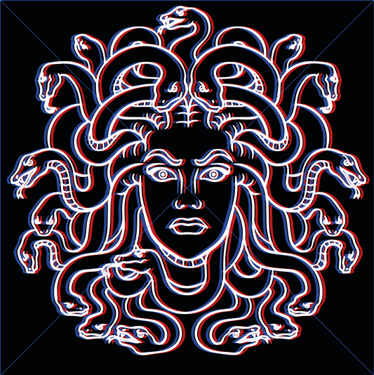 T-Shirt Medusa Stampa Bianca 3D